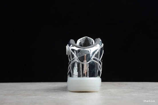 Mid Kids Metallic Force Air Nike 1 314197-8500 WB Silver 1219